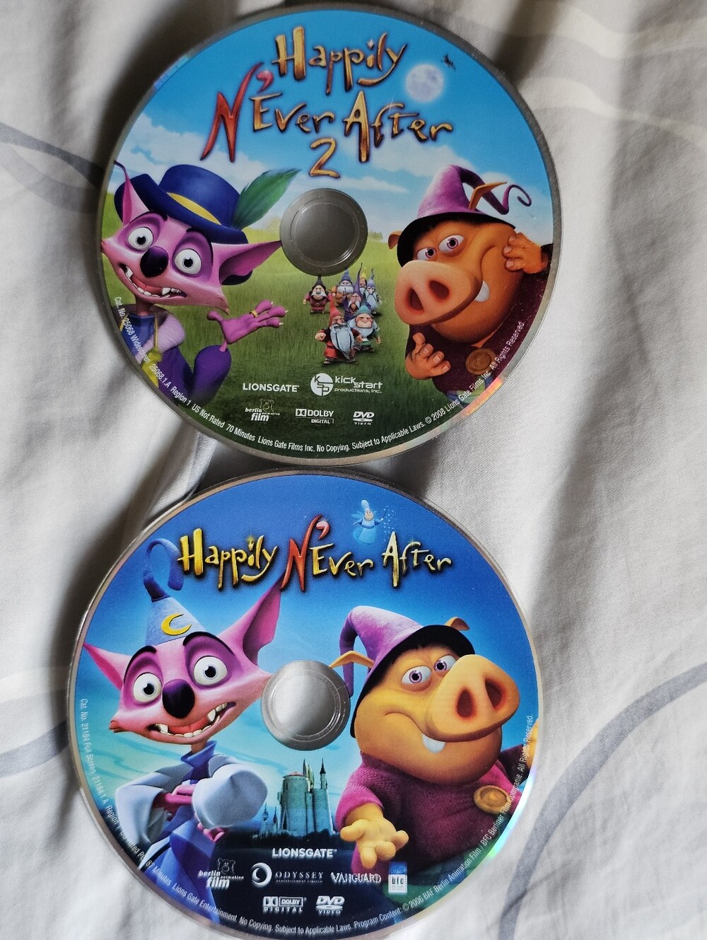 Happily N'ever After 1 + 2 DVD Bundle - Discs Only